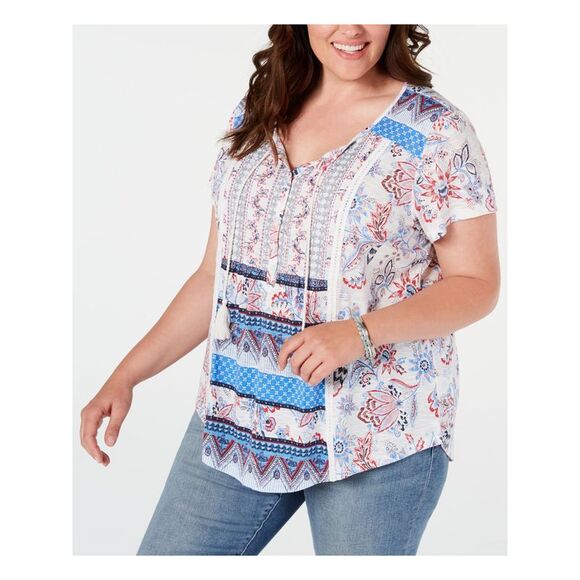 STYLE & COMPANY Tops - STYLE & COMPANY Womens White With buttons Hi-Lo Top Petites PS